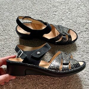 New Finn Comfort BUKA Sandal UK 5 D Women's 7-7.5 / 38 EUR Black Gold Slingback